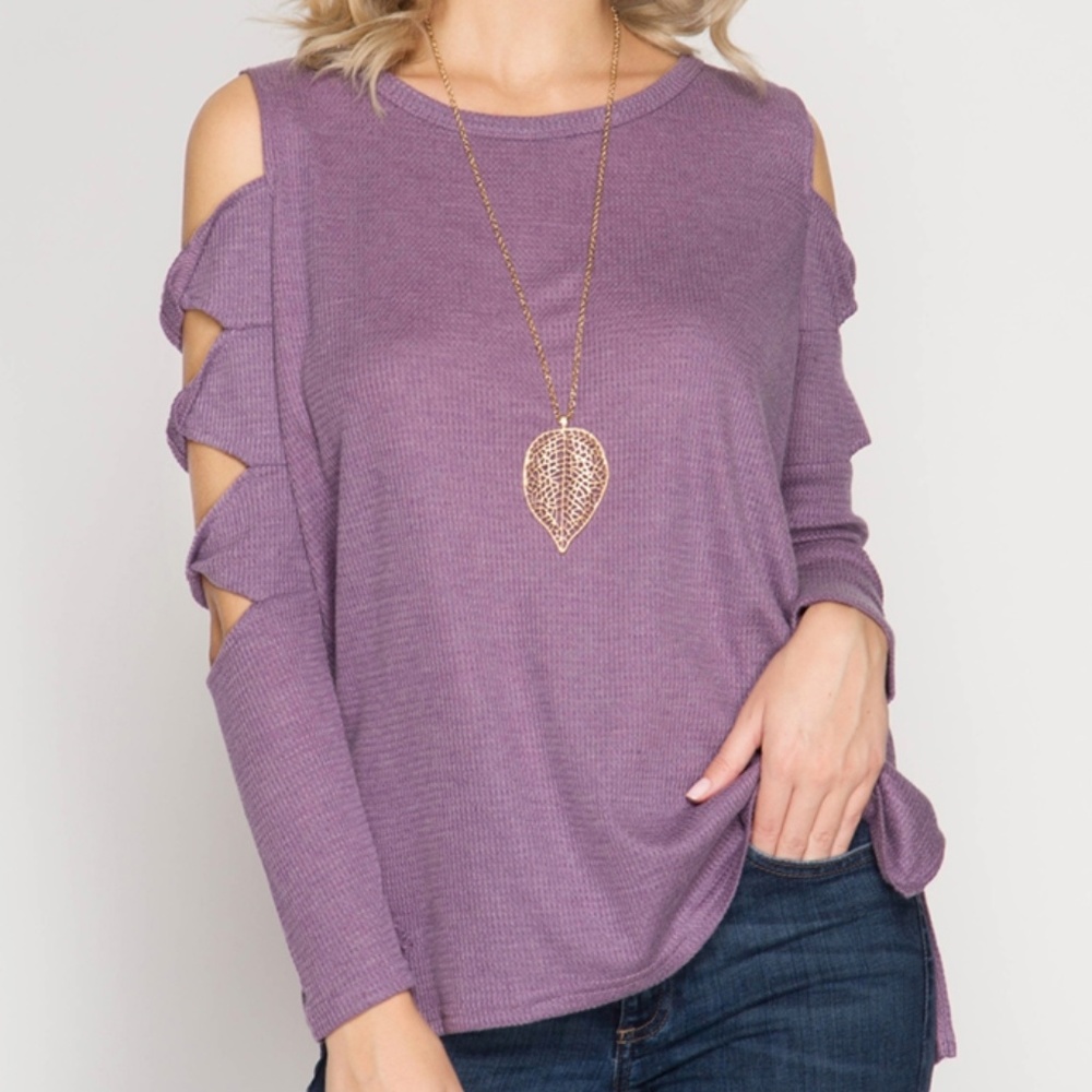 Women’s long sleeve cut out top